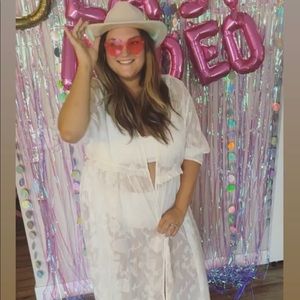 Shein Curve White Lace Duster / Cover Up